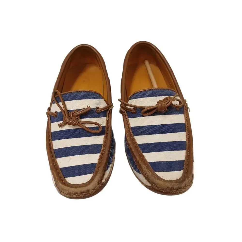 Gucci Loafers Little Boys Sz 13 Blue White Striped Box & Dustbag Nautical Shoes